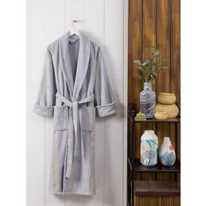 Naturel %100 Cotton   Ihraç Ürünü Lüx Şeritli Şal Yaka Greek Kadife Erkek Bornozu