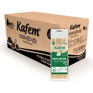 Yassı Çöp Şiş - Sunum Kürdanı 20 cm 50 Li x 100 Paket (Koli)