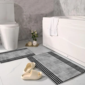 Yıkanabilir Dijital Baskılı Banyo Paspası Seti Kaymaz Taban Klozet Takımı