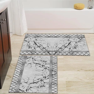 Yıkanabilir Dijital Baskılı Banyo Paspası Seti Kaymaz Taban Klozet Takımı