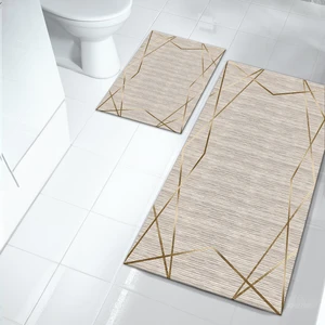 Yıkanabilir Dijital Baskılı Banyo Paspası Seti Kaymaz Taban Klozet Takımı