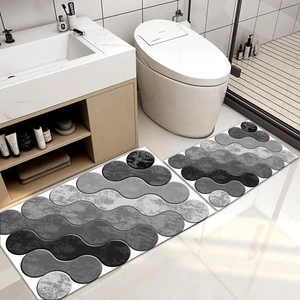 Yıkanabilir Dijital Baskılı Banyo Paspası Seti Kaymaz Taban Klozet Takımı