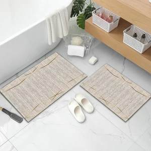 Yıkanabilir Dijital Baskılı Banyo Paspası Seti Kaymaz Taban Klozet Takımı