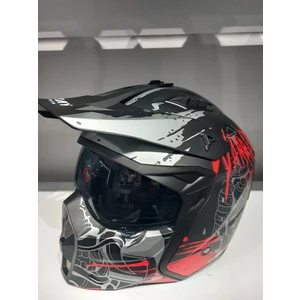 Kask Sway X1-X Seul Black/red Çene Çıkan