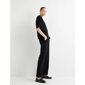 Basic Oversize Tişört Kısa Kollu Bisiklet Yaka Pamuklu