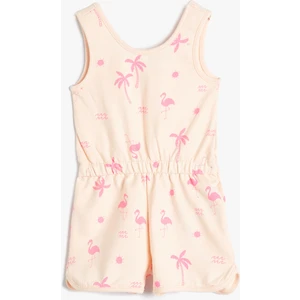 Askılı Tulum Baskı Detaylı Pamuklu