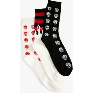 3'lü Soket Çorap Seti Kuru Kafa Temalı
