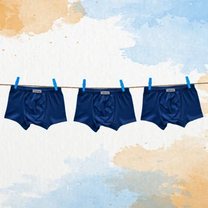 3'lü Erkek Çocuk Boxer ( 3 Adet Saks Mavi )