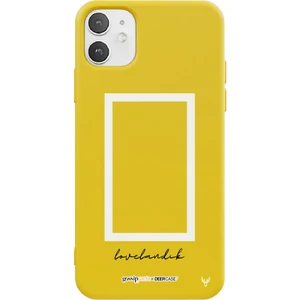 x Gossip Pasta Apple iPhone 11 Lovelandık Frame Tasarımlı Sarı Renkli Silikon Telefon Kılıfı