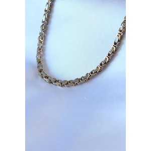 Reka Moda Erkek Çelikten Imal Edilmiş Gold/gümüş Renkli Kral Zincir Model Çelik Kolye
