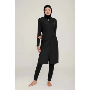 1250 Büyük Beden Jileli Uzun Kol Tesettür Mayo