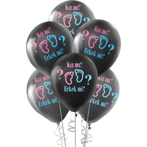 Pastel Balon Baskılı 25'li -Cinsiyet Balonu