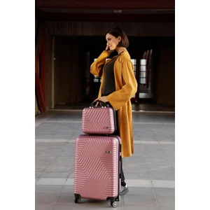 G&d Polo Suitcase Abs 3'lü Gül Kurusu Lüx Valiz Seyahat Seti 600.08-SET