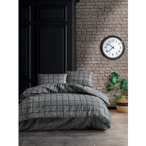 Cozy Home Çift Kişilik Lastikli Çarşaflı Nevresim Takımı Kare Siyah