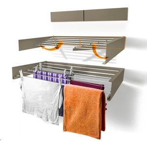 Le Moduler Belize 100 Cm Katlanabilir Çamaşır Kurutma Askısı, Duvara Monte Kurutmalık, 6 Boru, 30 Kg, Paslanmaz