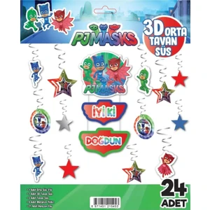 3D Tavan Süs 24 Lü Pj Masks