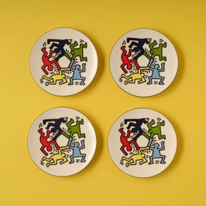 Bella Maison Keith Haring Colored Porselen Pasta Tabağı 4'lü (19 Cm)