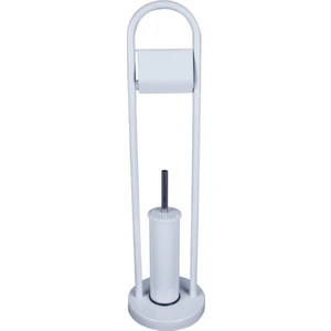 Ayaklı Wc Tuvalet Kağıtlık Fırçalık Seti Beyaz