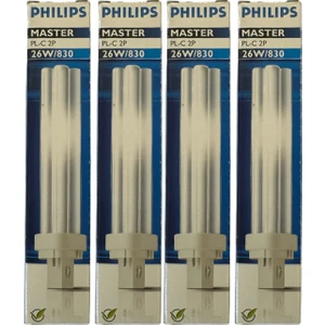 26W 830 3000K (Sarı Işık) 2pinli G24D-3 Duylu Plc Ampul (4 Adet)