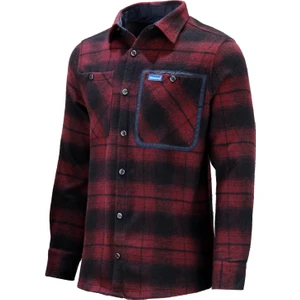 Erkek Regular Fit Garnili Çift Cep Çıtçıtlı Oduncu Bordo Gömlek