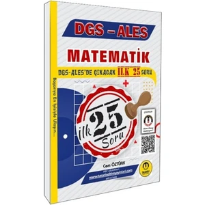 Tasarı Akademi Yayınları DGS ALES Matematik İlk 25 Çıkacak Soru