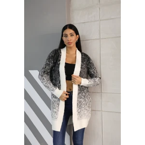 Winter Club Kar Yağdı Desenli Uzun Ipek Şardonlu Kadın Hırka