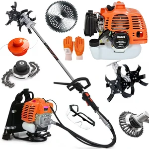 Benzinli 9,9 Hp Çapa Aparatlı Toplam 5 Başlık Ultra Çim Biçme Tırpan Makinası Sırt Tipi