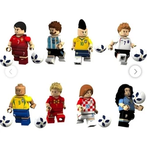 Beautiful Youth 8 Parça Futbol Yıldızı Figürleri Messi Beckham Ronaldo Yapı Taşı Minifigure Oyuncaklar (Yurt Dışından)