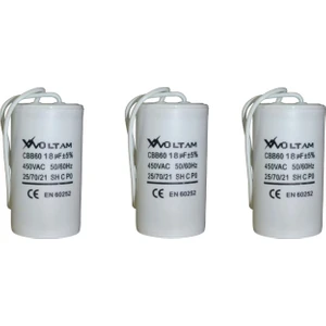 18 Mf   3' Lü Paket  450 Volt Daimi Devre  Kondansatör