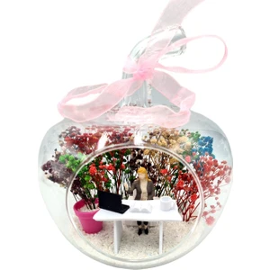 Maya Sanat Teraryum Elma Cam Fanus Yeni Işinde Başarılar Iş Terfi Hediyelik Sarışın Bayan