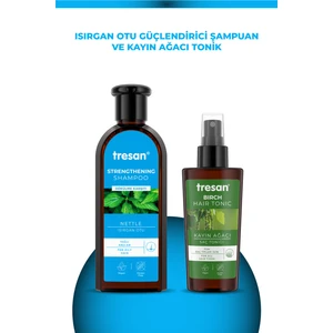 Isırgan Otu Dökülme Karşıtı ve Bakım Şampuanı 300 ml Yağlı Saçlar İçin + Tresan Kayın Ağacı Özlü ve Canlandırıcı Saç Toniği 125 ml