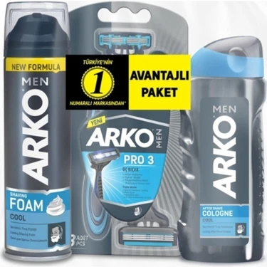 Arko Men Erkek Bakım Seti (Köpük, Bıçak,