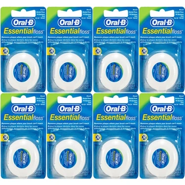 Naneli Aroma ile Oral-B Essential Floss 50 mt 8 Adet Diş İpi Ağız ve Diş Bakımında