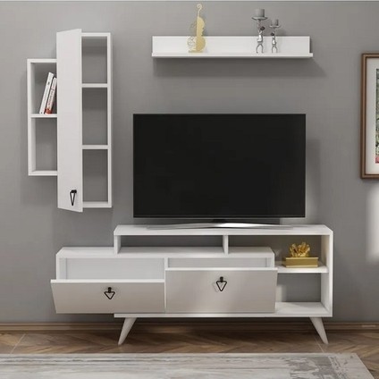 BMdekor Tv Ünitesi Cunda Beyaz 150 cm fiyatları