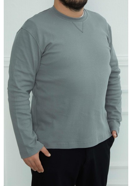 Hscstore Erkek Basic Açık Haki Sweatshirt - 2816 fiyatları