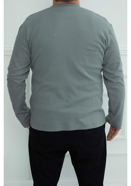 Hscstore Erkek Basic Açık Haki Sweatshirt - 2816 modelleri