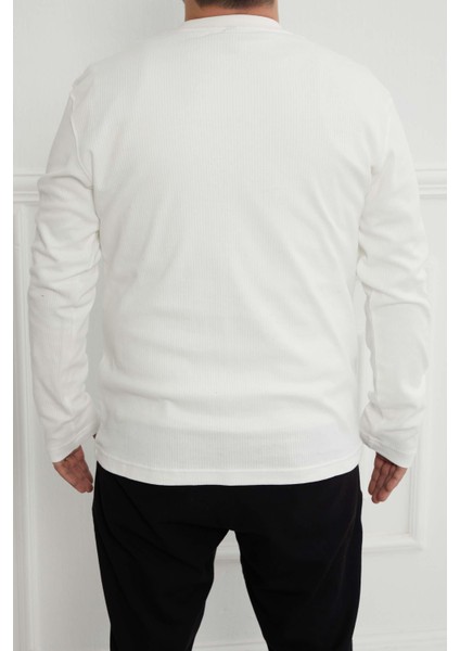 Hscstore Erkek Basic Ekru Sweatshirt - 2816