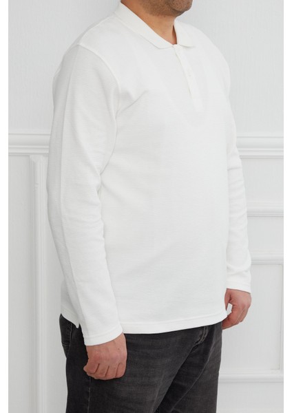Hscstore Erkek Polo Yaka Düğmeli Ekru Sweatshirt - 2815 fiyatları