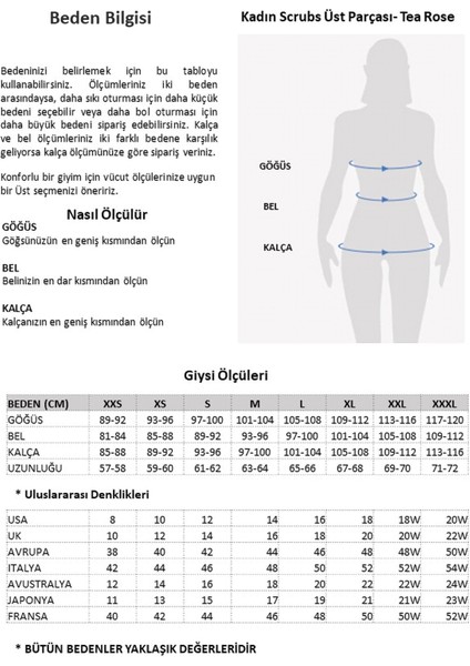 Tea Rose Medikal Giyim Scrubs Cerrahi Takım Doktor Hemşire Likralı Hastane üniforması fiyatları