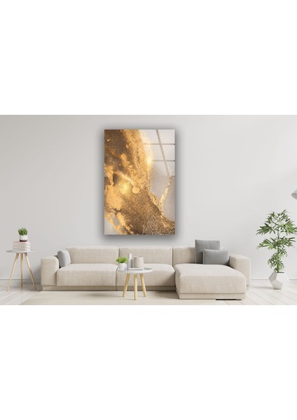Kahverengi Soyut Temperli Cam Duvar Tablosu fiyatları