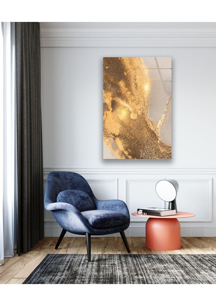 Kahverengi Soyut Temperli Cam Duvar Tablosu modelleri