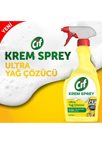 Krem Sprey Limon Ultra Yağ Çözücü Yüzey Temizleyici 750 ml X3