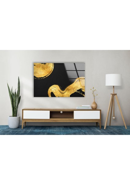 Soyut Temperli Cam Duvar Tablosu