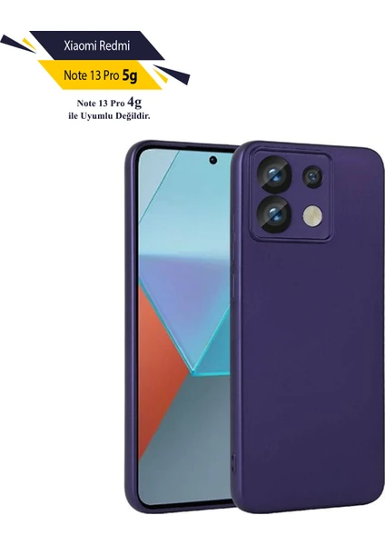 Case 4u Xiaomi Redmi Note 13 Pro 5G Kılıf Kamera Korumalı Klasik Mat Renkli Yumuşak Premier Silikon Lacivert