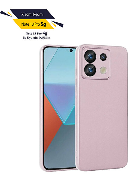 Case 4u Xiaomi Redmi Note 13 Pro 5g Kılıf Kamera Korumalı Klasik Mat Renkli Yumuşak Premier Silikon Rose Gold