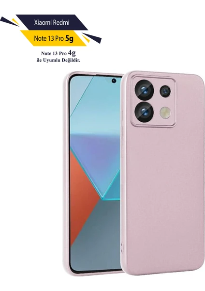 Case 4u Xiaomi Redmi Note 13 Pro 5g Kılıf Kamera Korumalı Klasik Mat Renkli Yumuşak Premier Silikon Rose Gold