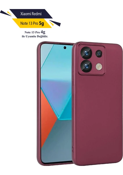 Case 4u Xiaomi Redmi Note 13 Pro 5g Kılıf Kamera Korumalı Klasik Mat Renkli Yumuşak Premier Silikon Mürdüm