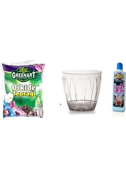 250 ml Sıvı Besin - 1.5 Lt Orkide Saksı - 3 Lt Orkide Toprağı