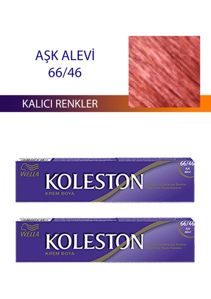 Wella Koleston 2 Adet Single Tüp Boya Saç Boyası Aşk Alevı 66/46