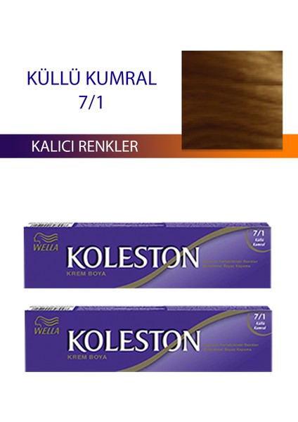 Wella Koleston 2 Adet Single Tüp Boya Saç Boyası Küllü Kumral 7/1